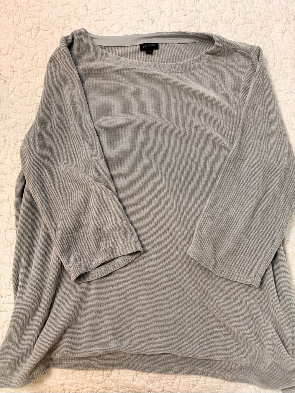 J. Jill Light Gray Knit Tunic Top